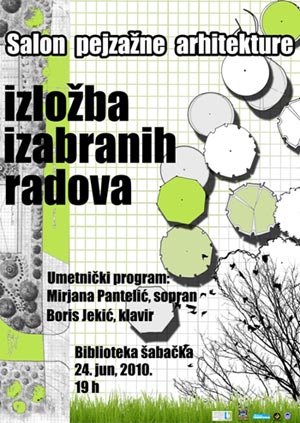 Plakat sa retrospektivne izložbe Salona pejzažne arhitekture u Šapcu